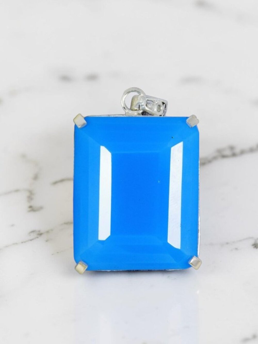 148.55 Ct Natural Welo Opal 925 Solid Silver AAA+ Emerald Cut Gems Pendant